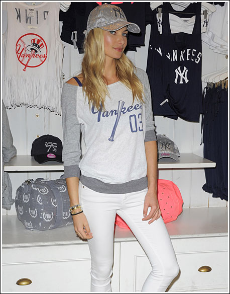 Jessica Hart: Yankees Opening Day & Pink MLB Collection