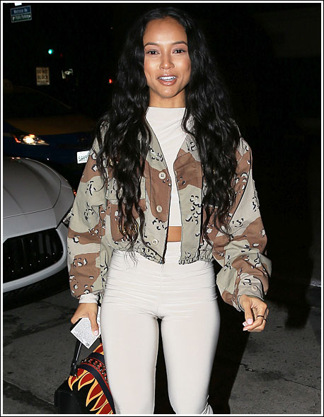 Karrueche Tran steps out in see through pants that put her thongs on display