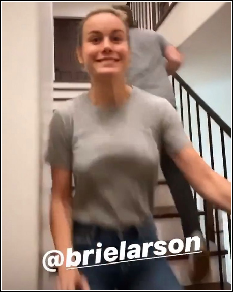 Brie Larson Running Down The Stairs Braless Yes Please Laptrinhx News